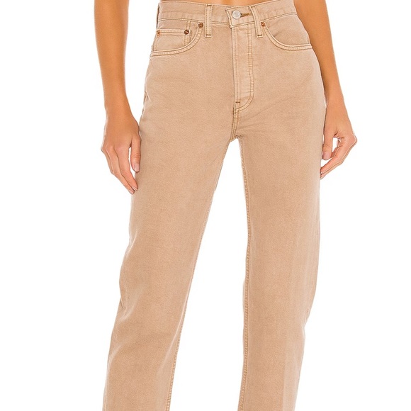 Re/Done Denim - RE/DONE Brown/Beige Straight Leg Pants - Size 25